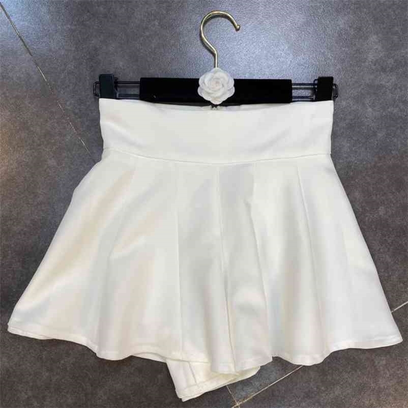 

Women Wide Waist Temperament Versatile Straight Shorts Solid Color High Fashion Spring Summer 11B422 210525, Black