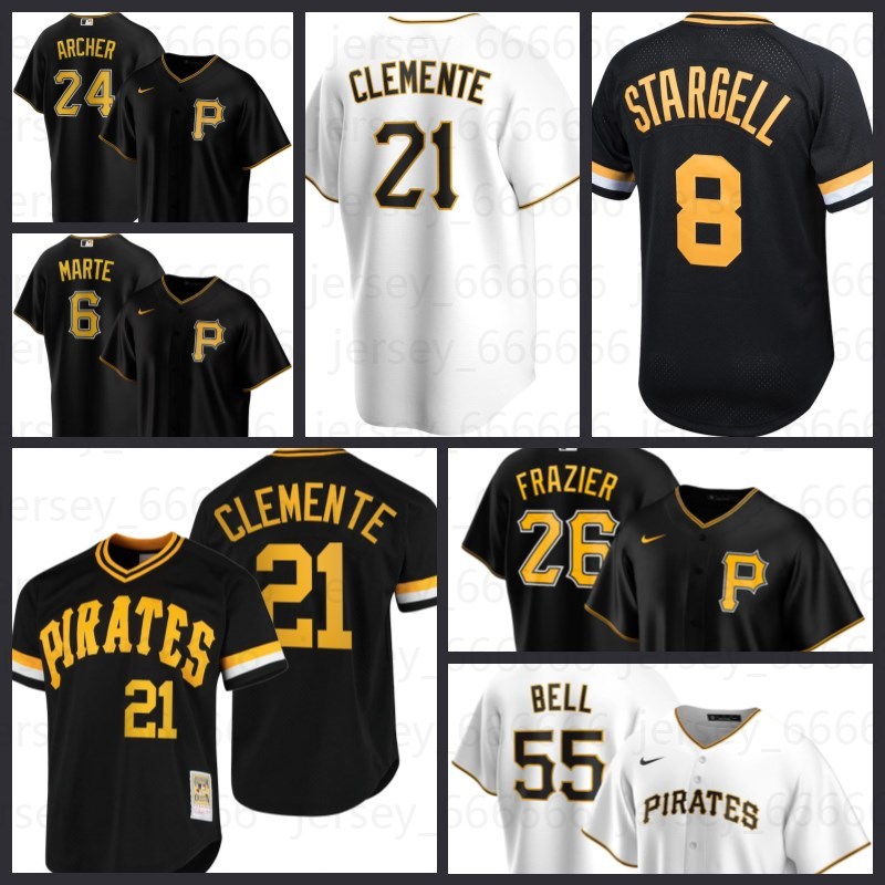 

Roberto Clemente Pittsburgh Bryan Reynolds Josh Bell Willie Stargell Kevin Newman Pirates Chris Archer Bryan Reynolds Basebll Jersey Wil Crowe Michael Chavis, Custom cool base men jersey