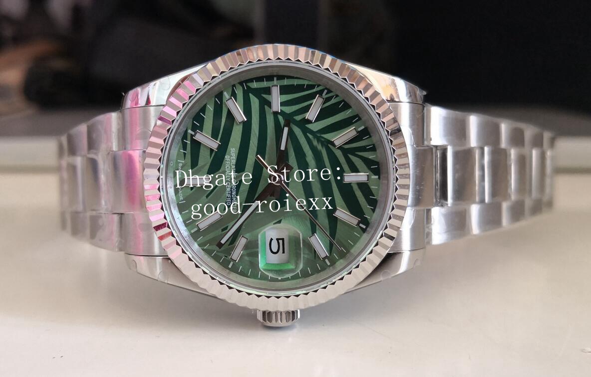 

2021 New Style Watches Ladies Olive Green Palm Leaf Dial BP Factory Watch 36mm Unisex Automatic 2813 BPF Mens 126234 Jubilee Bracelet Date 126200 Women Wristwatches, Green leaves