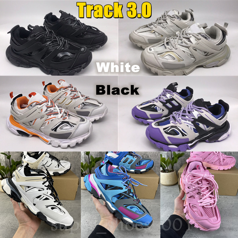 

Luxury brand Designer Men Women Casual Shoes Track 3 3.0 Triple white black Sneakers Tess.s. Gomma leather Trainer Nylon Printed Platform trainers shoes, 12