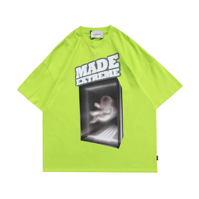 

Summer Letter Mens and Womens Tshirts High Street Oversize Cotton Tops Loose Hip Hop Tee, White;black