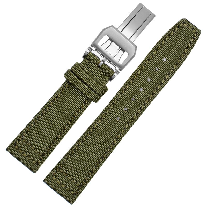 

Watch Bands For IW Spitfire Timezone TopGun Strap Green Black Belts Wristwatch Straps 20mm 21mm 22mm Nylon Canvas Fabric Band