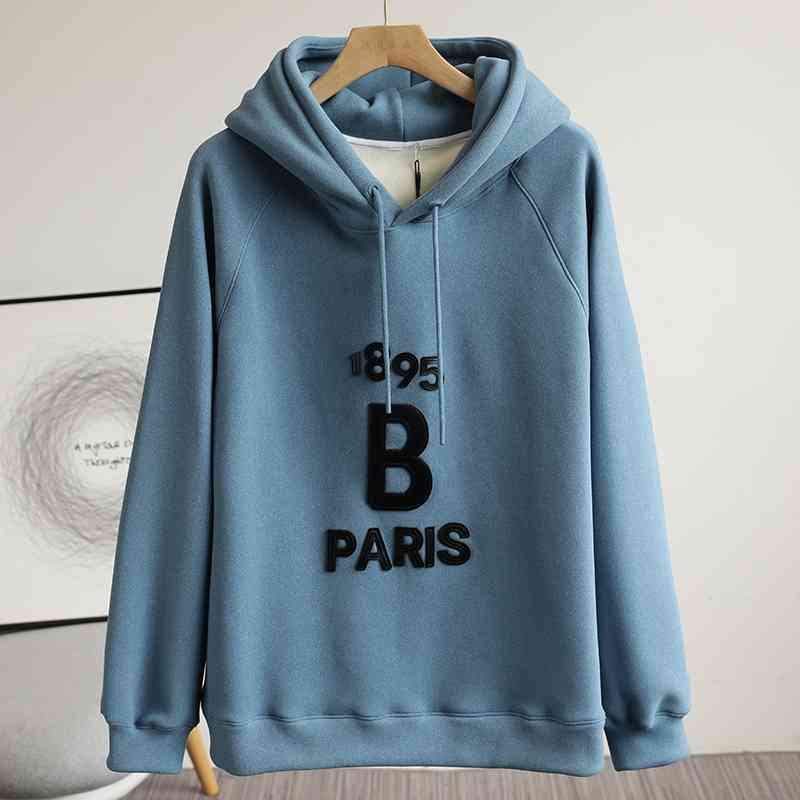 

Sweatshirts Fall Winter Luxury Quality Italian Design Classic Men's Sport 1895 Paris Casual Hoodies with Hood T69, Black