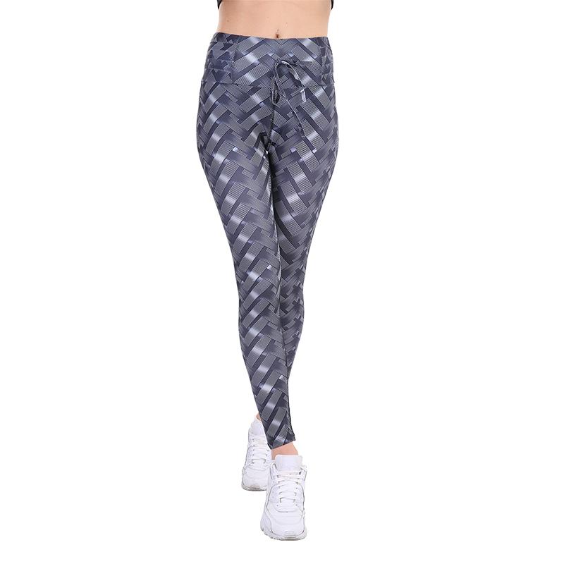 

Women' Leggings NORMOV Fashion Women Cross Strap Printed With Bow High Waist Elastic Push Up Breathable Ankle Length Polyester, Black