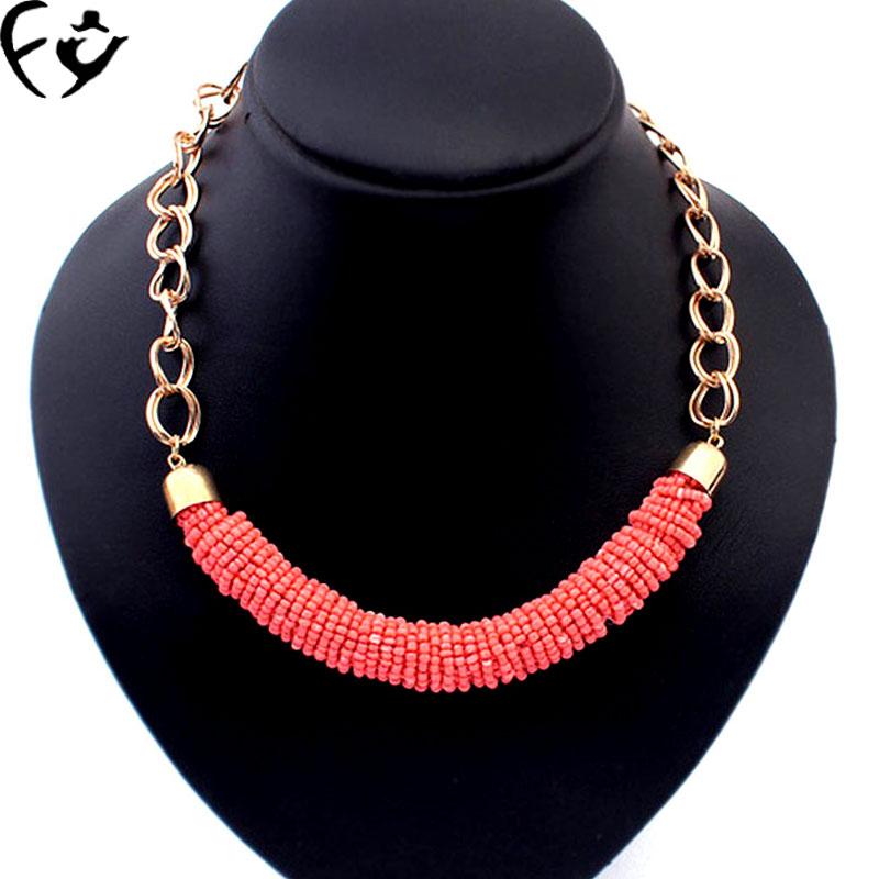

European And American Fashion Color Necklace Beads Hand Cylinder Chokers