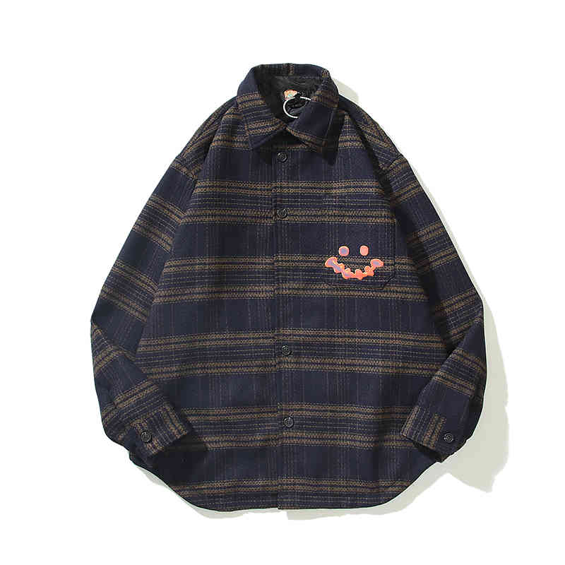 

Men's Jackets Top Quality Travis Scott cactus Jack Hip Hop High Street shirt three dimensional printed Maoni jacket Plaid coat TS M6QI, 1# shoe box