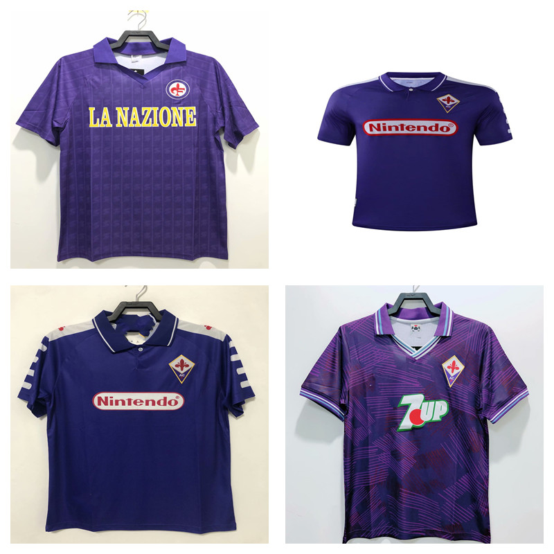 

1998 Fiorentina Retro Soccer Jerseys EDMUNDO BATISTUTA RUI COSTA Football Shirt Camisas de Futebol 85 89 90 91 92 93 94 95 96 97 98 99, Black;yellow