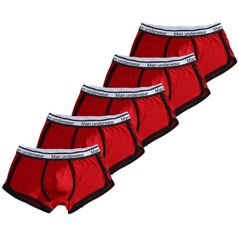 

Underpants 5Pcs/Lot 2021 Men Boxer Underwear Cotton Boxers Man Breathable Panties Good Quality Shorts Solid Color Male, 611-5huise