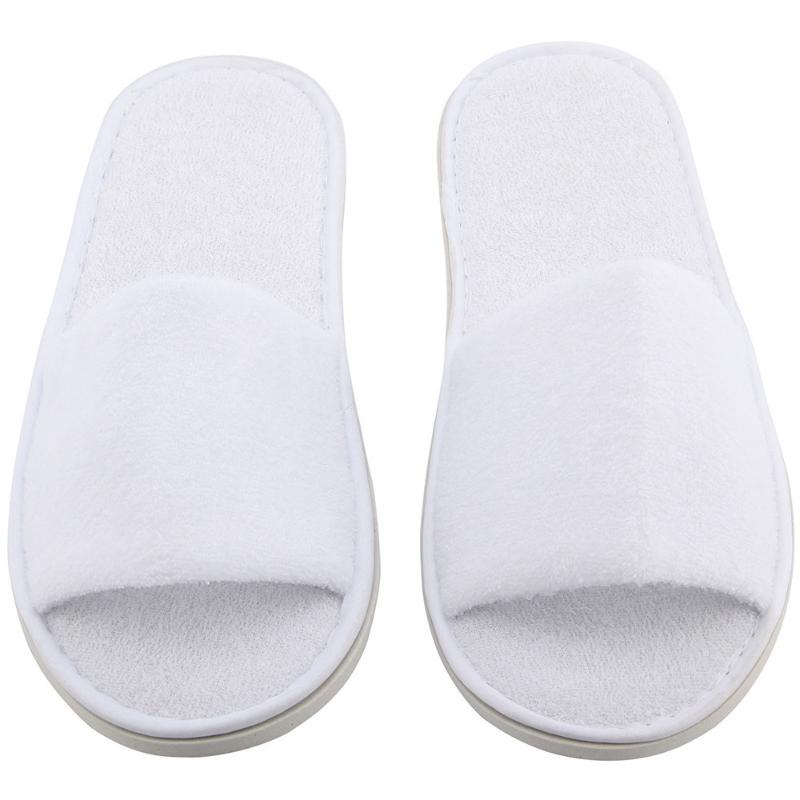 

Slippers El Disposable 5 Pairs Spa Guest Slipper Open Toe Towelling Terry Style Breathable Soft White Shoes