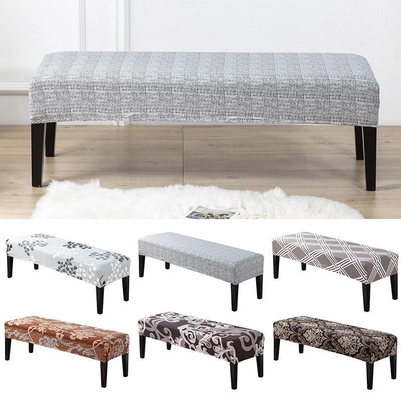 

Strech Long Bench Cover Printed Chair For Living Room Bedroom Washable Seat Case Removable Dust-proof Slipcover Home Decor Covers