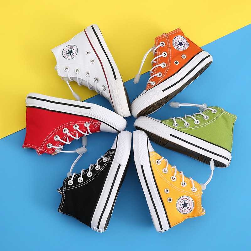 

Children's Canvas Star Shoes White Sneakers Men Girl Boys' Girls' High Top Dance Student Summer Kids Shoe Spring Autumn Toddler X0719, Green 1