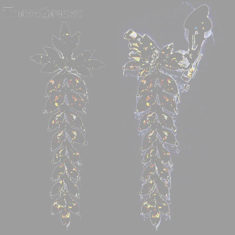 

Clip-on & Screw Back ThreeGraces Japanese Design Women Jewelry Sparkly White CZ Stone Long Leaf Drop Clip On Earrings For Non Pierced Ears E, Silver