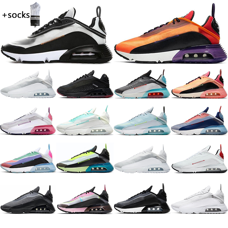 

with free socks 2090 running shoes for women and men Magma Orange Bleached USA Black Volt Blue 2090s mens trainers sports sneakers 36-45, #7 photon dust