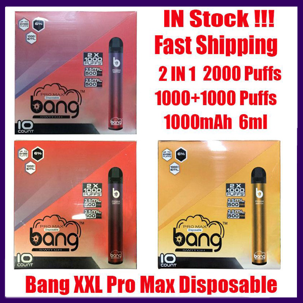 

Bang Pro Max Switch Disposable Device Kit Vape 2 IN 1 6ml Pods 2000 Puffs 1100mAh Battery XXtra Double Pen VS Vcan double, Option(please remark)