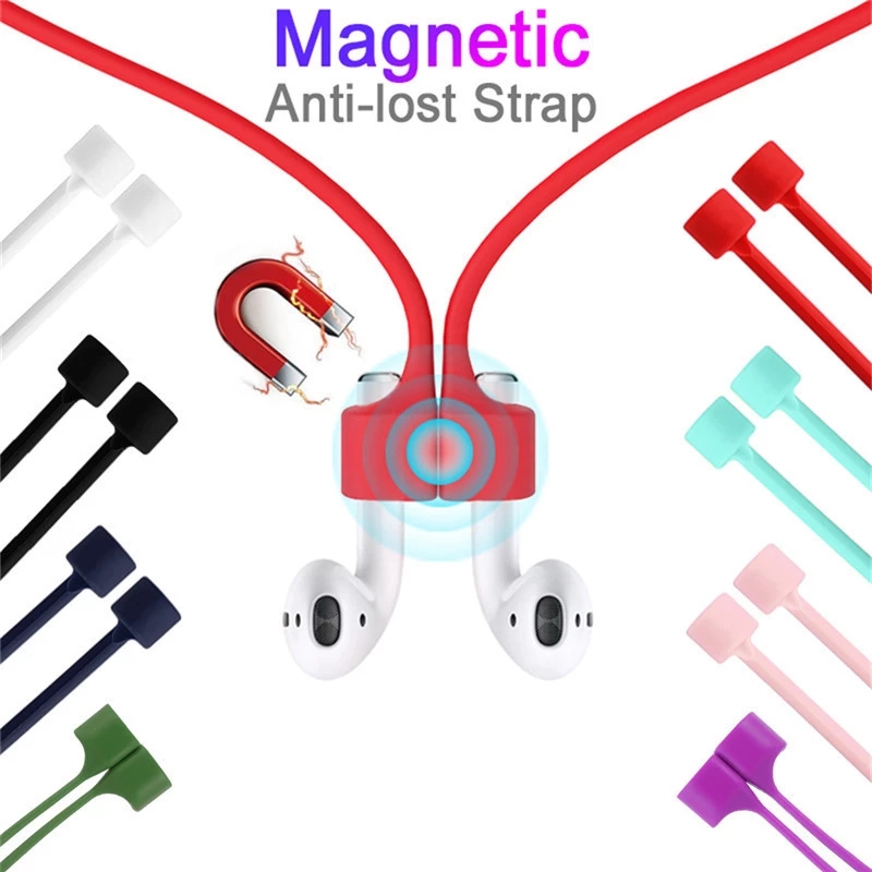 

Silicone Earphone Anti-lost Cord Magnetic String Rope For AirPods Pro 1 2 3 Soft Neck Strap Xiaomi Huawei