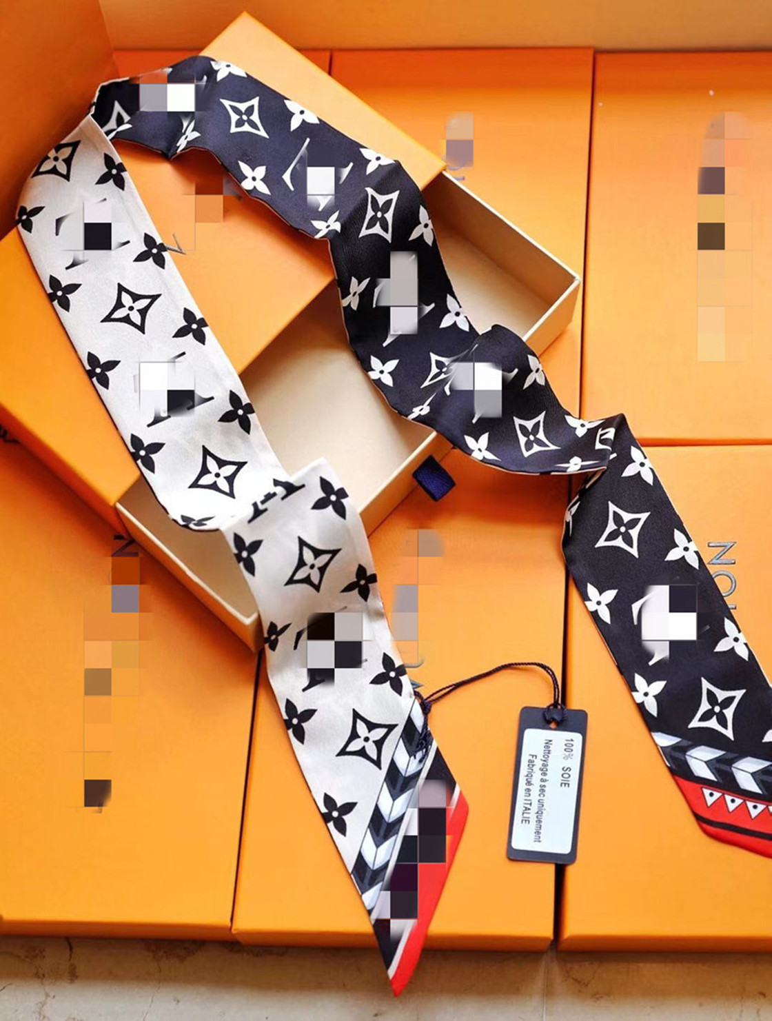 

Brand silk tie fashion classic women 100%silk head brand hair band designers scarf small ribbon printed silk scarf 120*8cm, Blue;gray