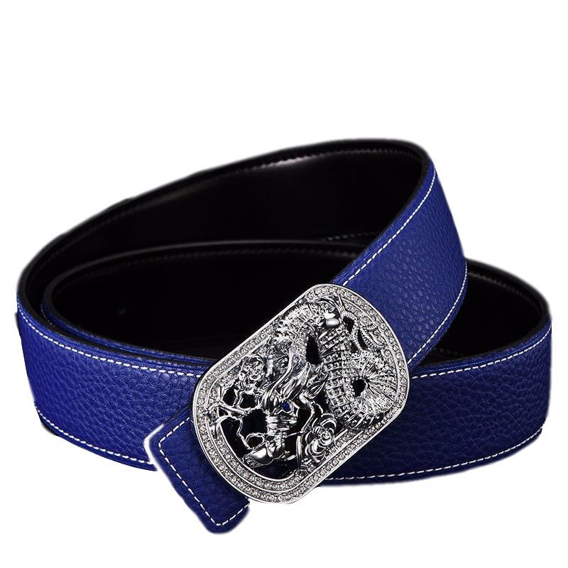 

Belts Men's Leather Smooth Buckle Fashion 3.8cm Designer Men Belt High Quality, Ivory