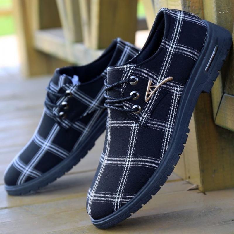 

Mens Shoes Spring Style Loafers 2021 Trend Canvas Men's Breathable Lace Up Dress Wedding Casual Male