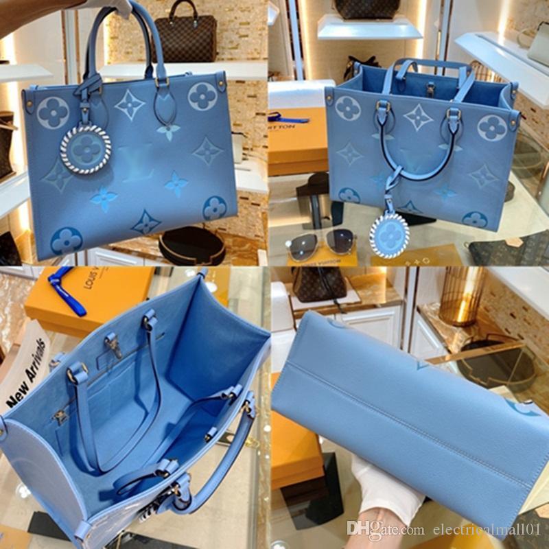 

LV LOUIS BAG VITTON M45718 ONTHEGO medium handbag, embossed and painted subtle gradient colors, humorous leather decoration