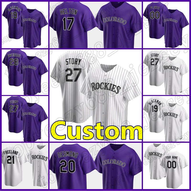 

27 Trevor Story Custom 19 Charlie Blackmon Colorado Baseball Rockies Jersey 48 German Marquez 22 Sam Hilliard 26 C.J. Cron MEN, Blue;black