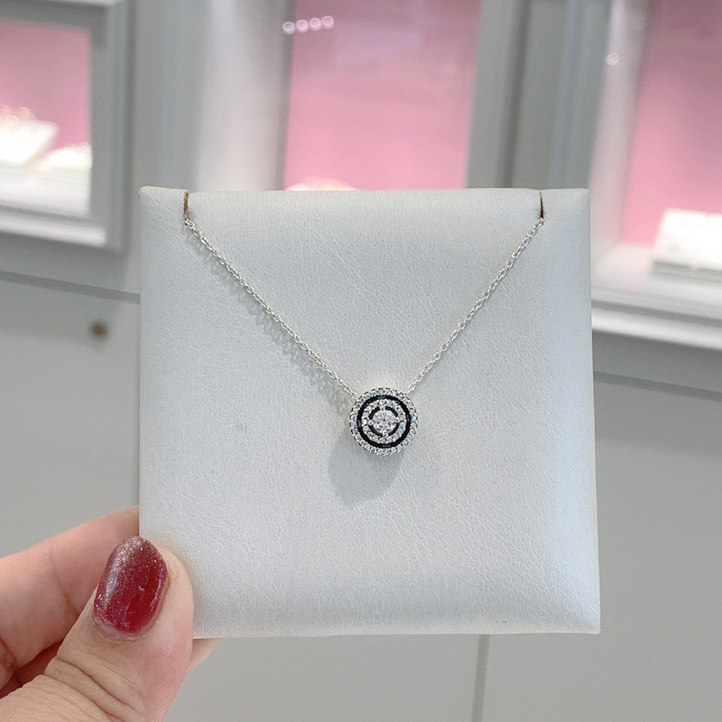 

Original style necklaces 925 sterling silver Double Halo Collier chains fit for fashion women Jewelry set 399414C01-45 H6