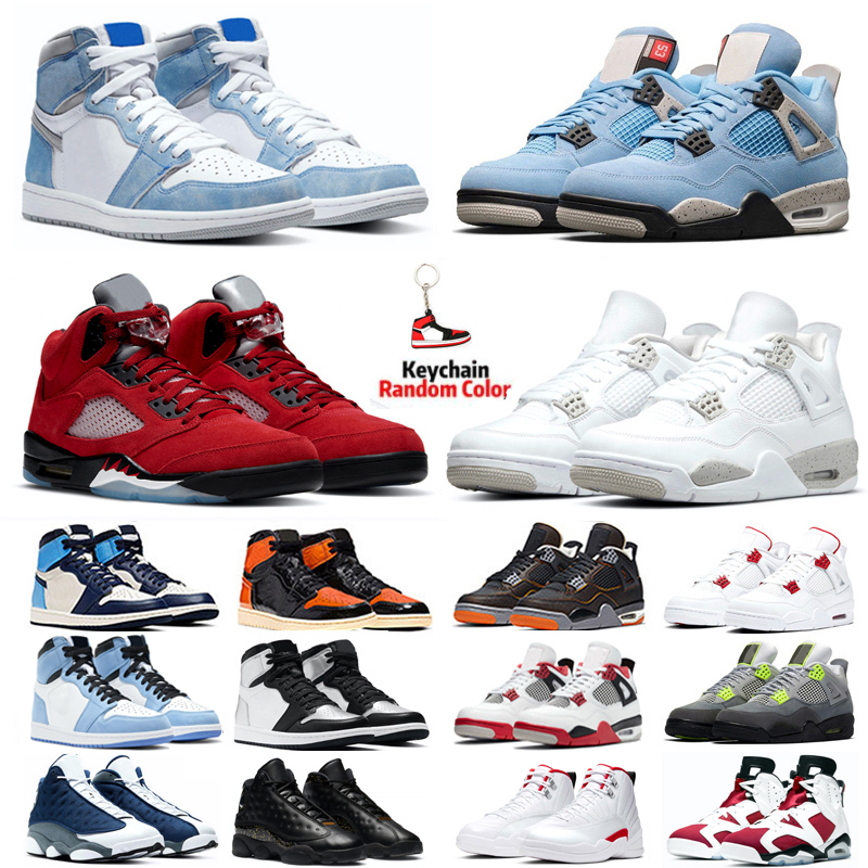 

Basketball Shoes men women 1s high OG 1 Hyper Royal University Blue Obsidian Neon 4s White Oreo 5s Raging Bull mens athletic sneakers, Black toe