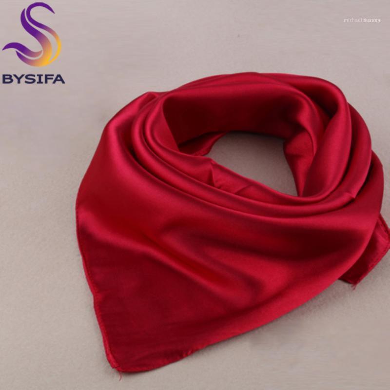 

Solid Color Silk Scarf Female Summer All-match Single Nude Small 60*60cm Design Square Scarves1