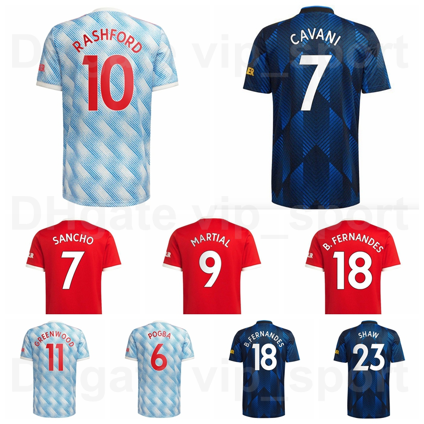 

2021-2022 Soccer Jersey RONALDO 7 CAVANI 10 RASHFORD 18 FERNANDES 9 MARTIAL 11 GREENWOOD 29 WAN-BISSAKA 39 MCTOMINAY 21 JAMES 6 POGBA Football Shirt Kits ManLian, With patch