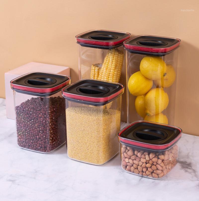 

Storage Bottles & Jars 1.3l Sealed Tank Refrigerator Snack Nut Dry Goods Jar Transparent Household Grains Kitchen