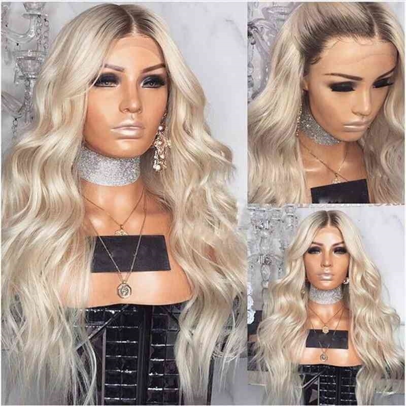 

curly long Wig golden hair women's middle wig rose net, Wig-1570