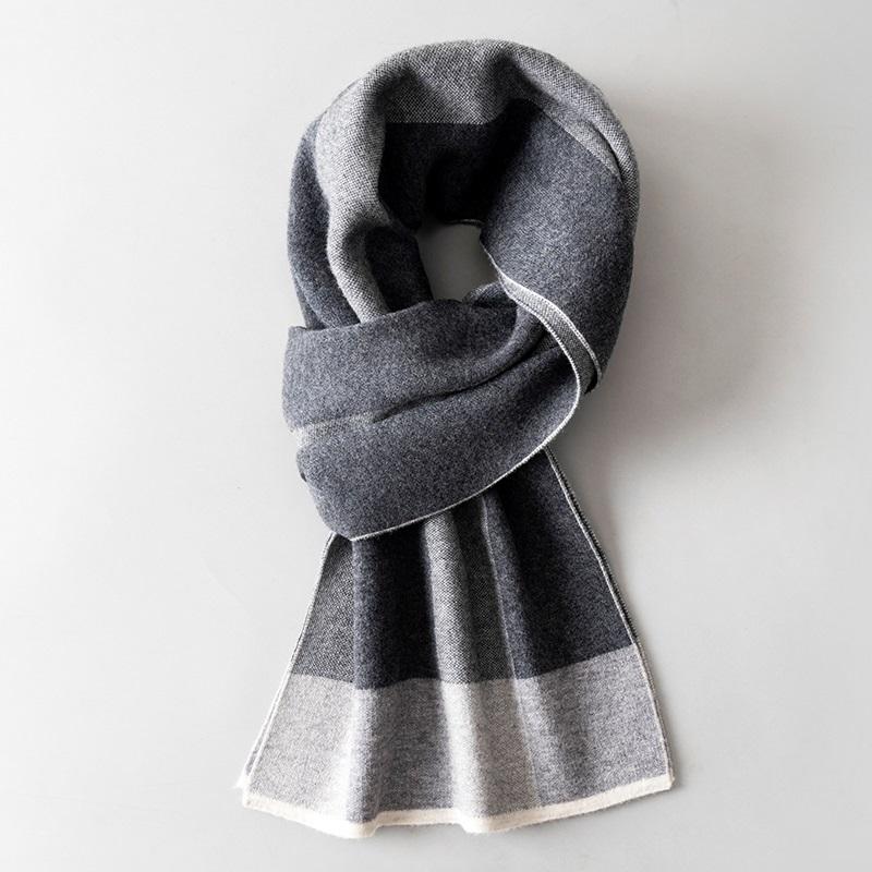 

Scarves Men 100% Wool Scarf Winter Warm Neck Outdoor Bufanda Hombre Pashmina Business Real Shawls Wraps Foulard Hommes