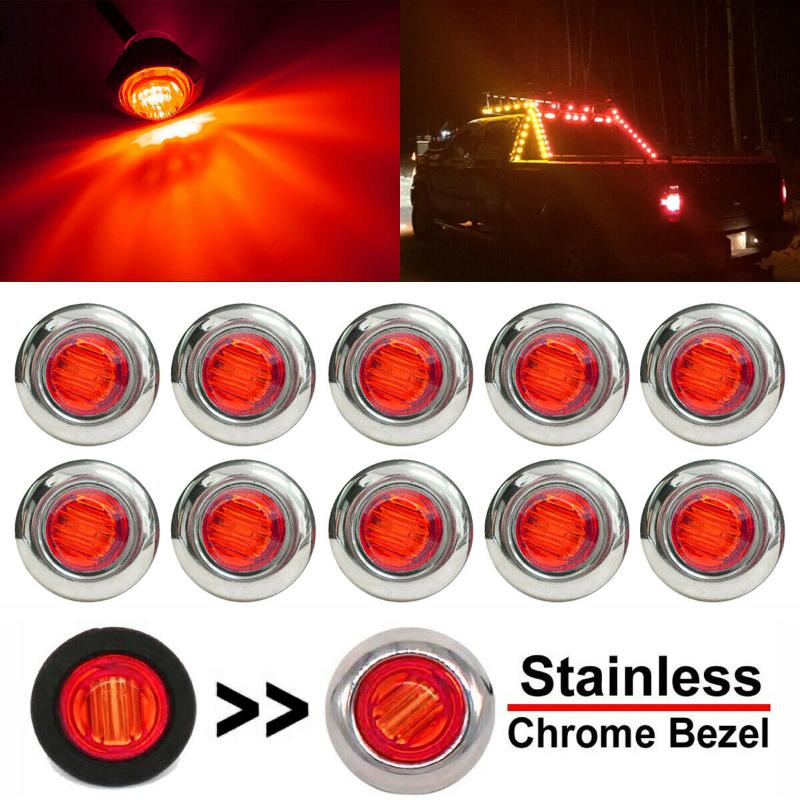 

Emergency Lights LED Side Marker Light Lamp Mini Parts For Truck RV Car Small 12V 3/4\" 80LM