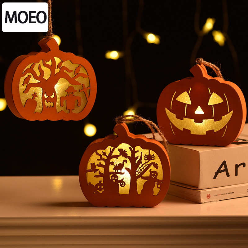 

Ghost Festival Creative Halloween wooden pumpkin lantern decoration cemetery Castle Decoration supplies