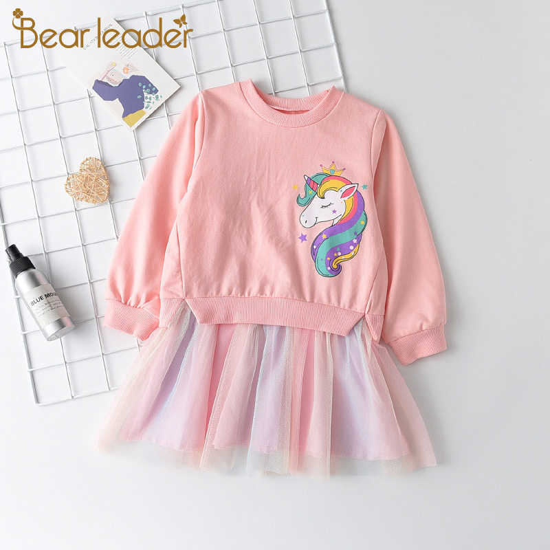 

Bear Leader Girls Cartoon Sweet Dresses Spring Autumn Kids Long Sleeve Outfits 3-7 Years Baby Mesh Dresses Princess Clothes 210708, Ah4083 yellow