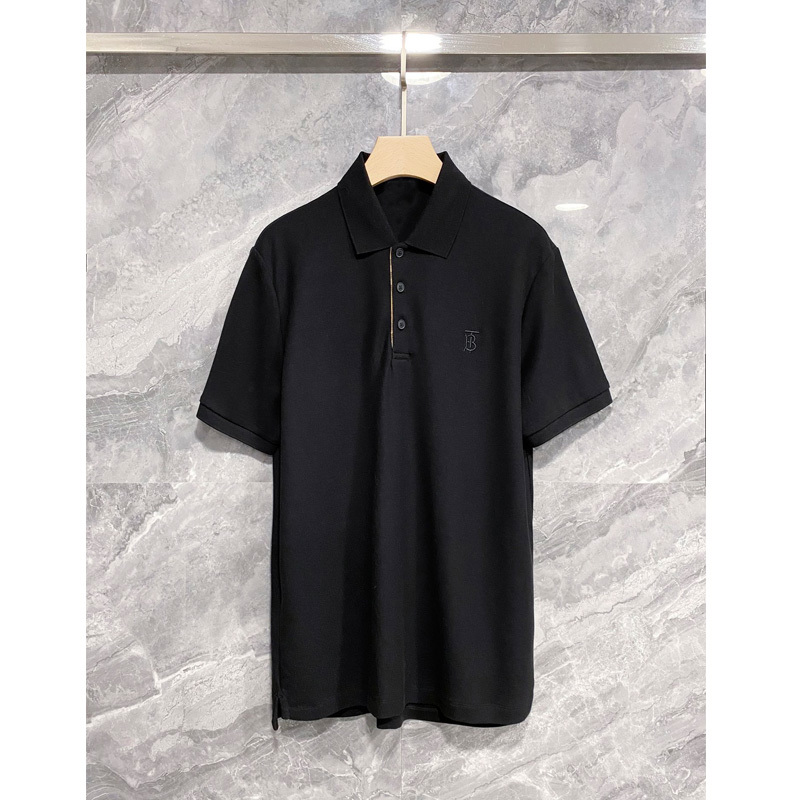 

Bbr Fashion Short Sleeve T-shirt Men's Pearl Cotton Embroidery Letters Slim Fit Business Solid Polo Shirt Men's Wear, White;black