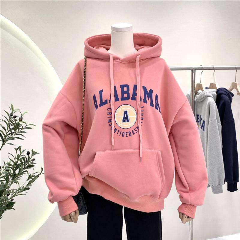 

Women's Hoodies & Sweatshirts Kalenmos Women Hoodie Thick Sweatshirt Korean Tracksuit Autumn Winter Harajuku E-girl Punk Goth Men Loose Vint, Green
