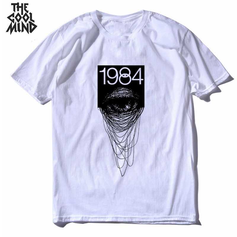 

COOLMIND 100% cotton streetwear cool 1984 eys print men T shirt casual loose head t-shirt o-neck tshirt tee shirts 210629, Cp0193s2-bs