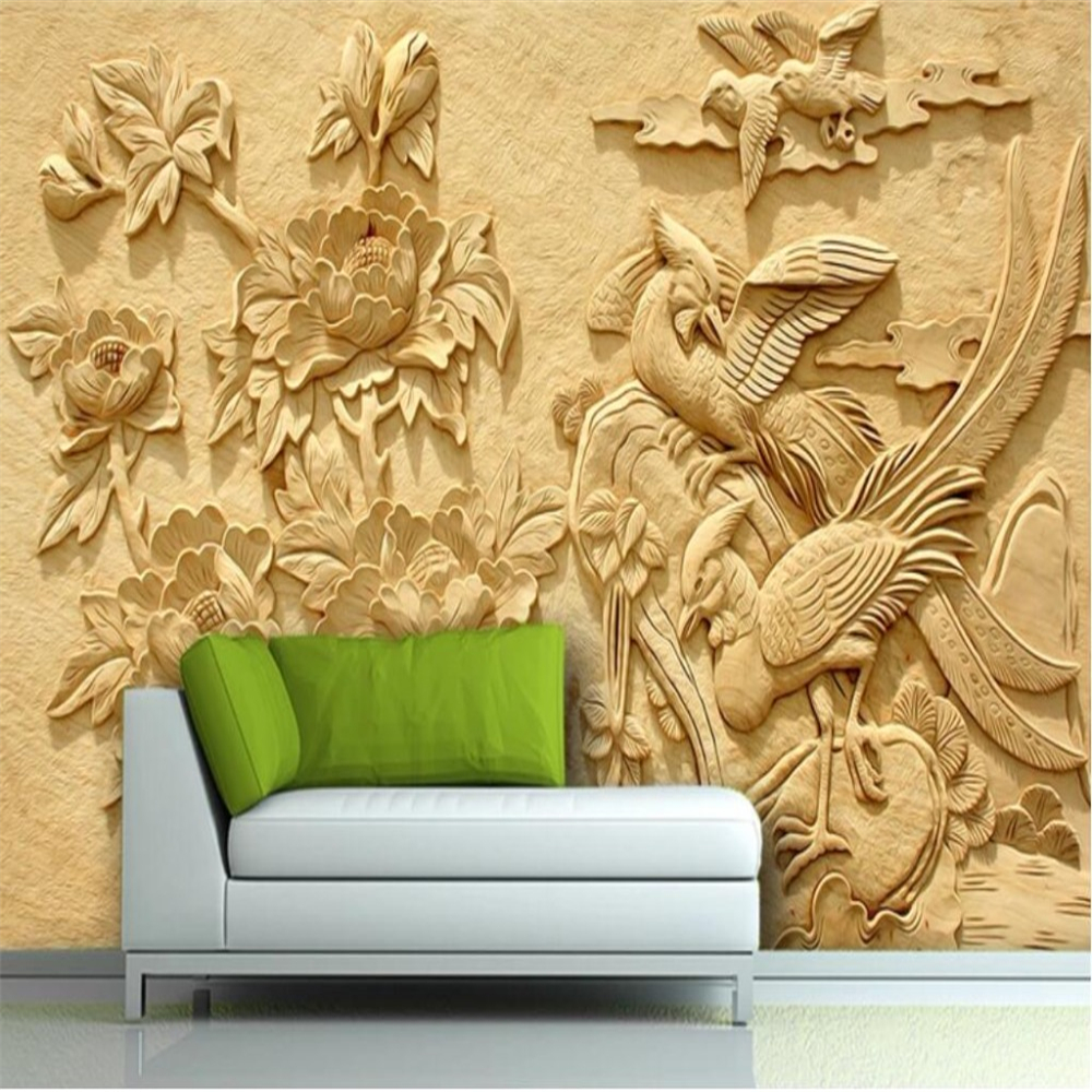 

Custom wallpaper 3D high peony living room bedroom hotel murals decoration painting 3D Papel de parede wallpaper, Gold