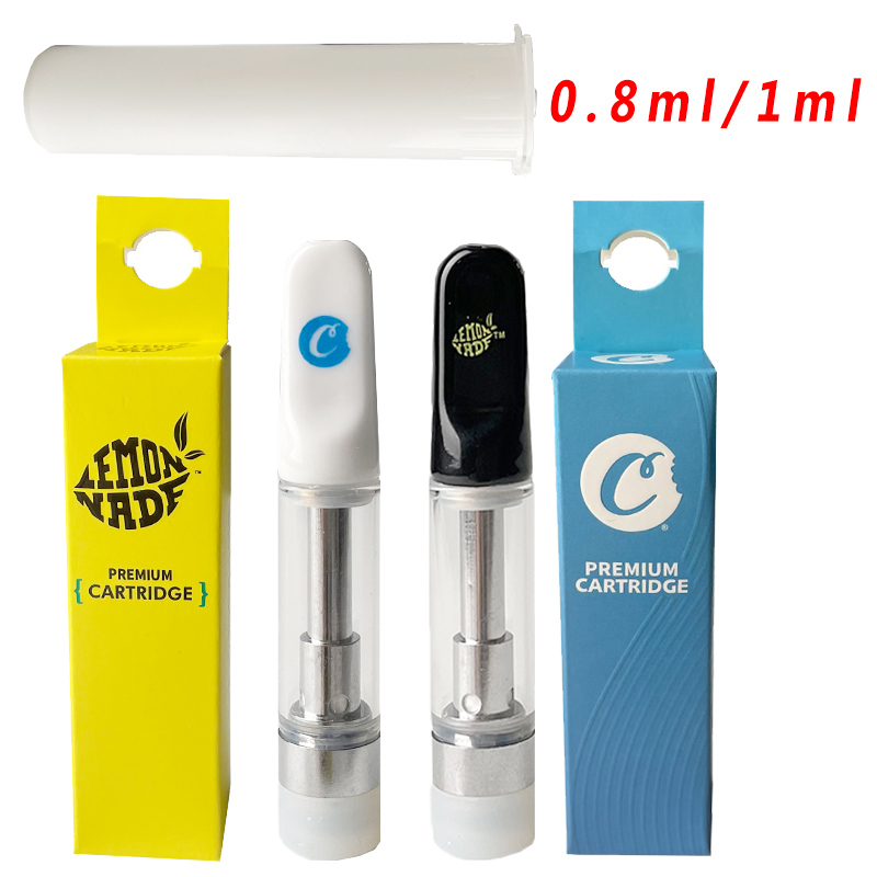 

Cookies Vape Cartridges New Packaging Atomizers 0.8ml 1ml Glass Thick Oil Cartridge Ceramic Carts 510 Thread Dab Pen Wax Vaporizer E Cigarette