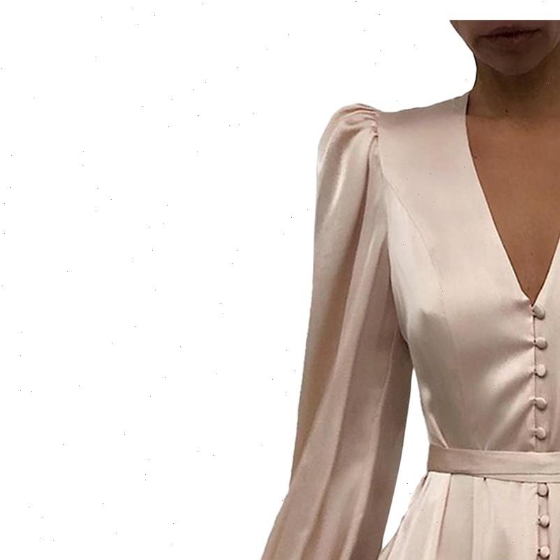 

Women Plain Womens Dresses Puff Sleeve Ruffled Button Long Dress Elegant Female L3, Black;gray