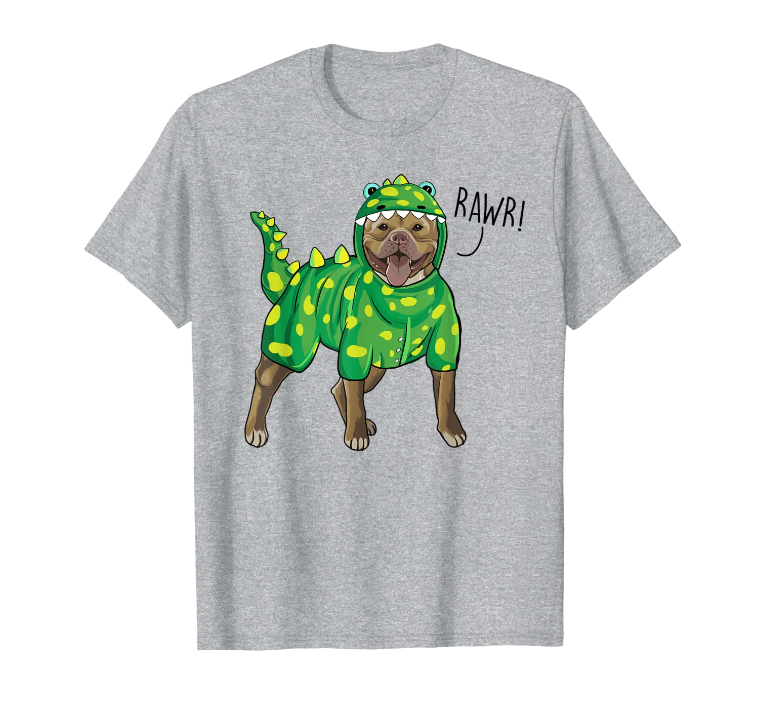 Rawr Pitbull T Rex Dinosaur Costume Tshirt Dog Lover Gifts T-Shirt-image-702197531