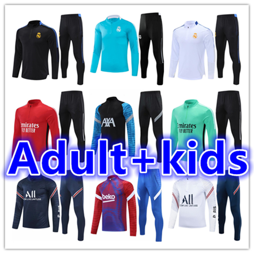 

2021 2022 mens tracksuit kids football kits Real Madrid men training soccer jersey kid tracksuits sets survetement foot chandal futbol