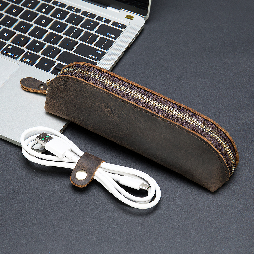 

Genuine Leather Pen Pencil Case Pouchs Bag for Pens Gift Pouch Bag 1221453