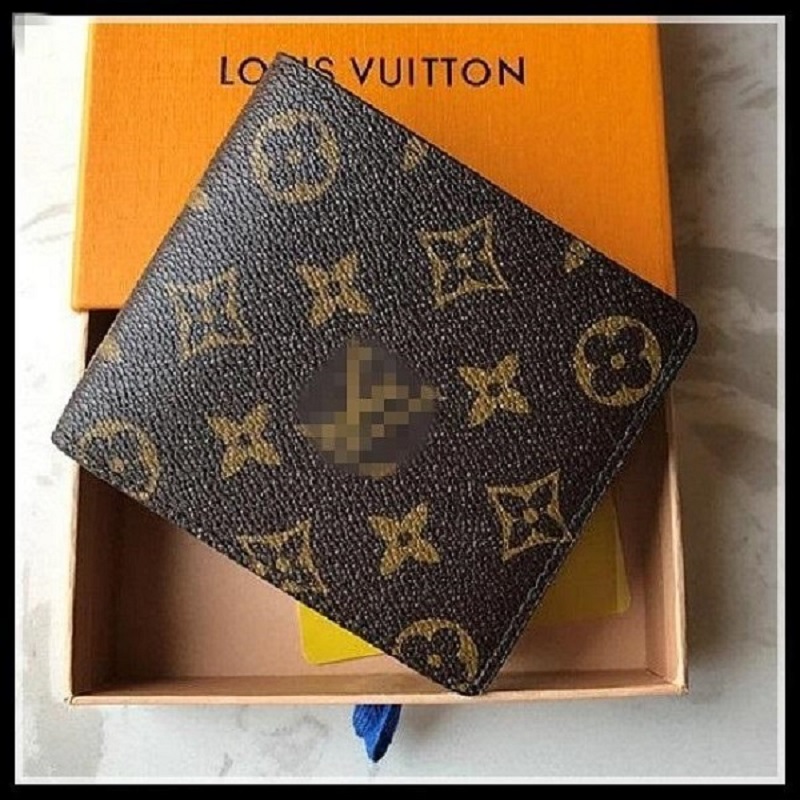 

Designer Paris plaid style luxury purse special multiple short small bifold wallet with box LVLOUISVITTON VUTTON, Red