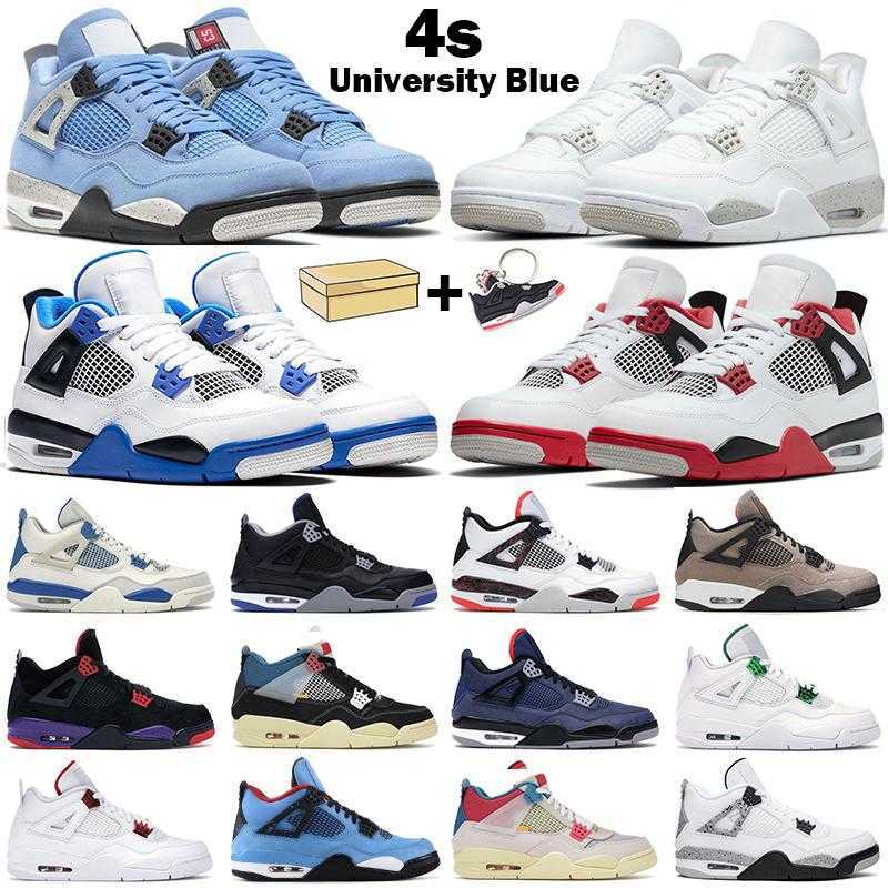 

Mens Women Shoes 4s Jumpman University Blue Fire Red 4 Black Cat Bred White Oreo Cement Royalty Metallic Green Men Athletic Sneakers, 28
