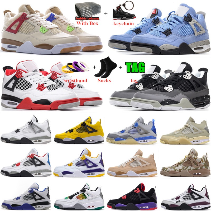 

2022 University Blue Jumpman 4 4s mens Basketball Shoes white guava ice oreo sail noir metallic purple black cat bred shimmer cactus jack men women sneakers US 5.5-12, #10