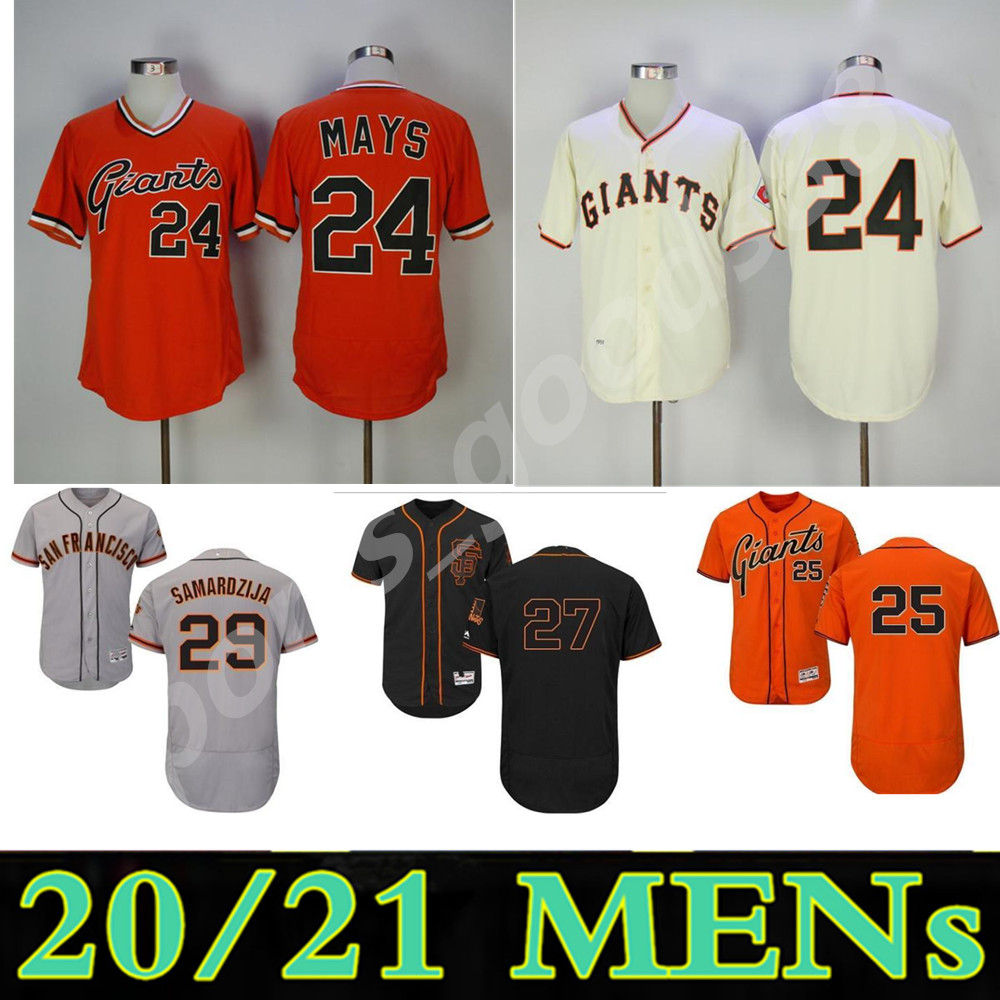 

custom SF Men women youth Giants Jersey 24 Willie Mays 25 Barry Bonds 27 Juan Marichal 29 Jeff Samardzija Baseball Jerseys, 2020-2021