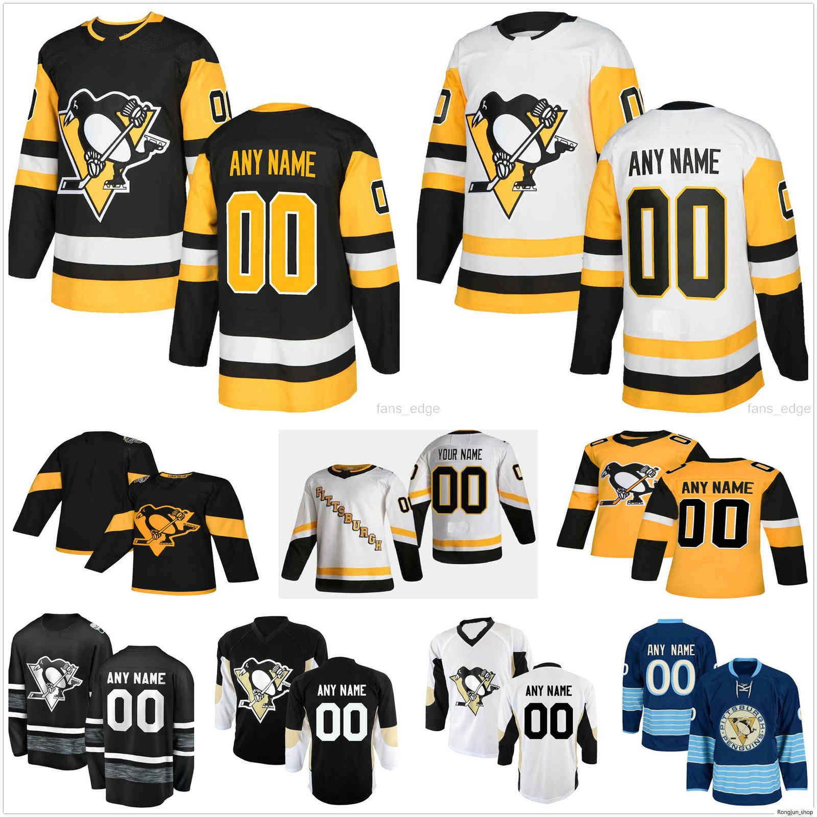 

Custom Men Women Kids 2021 Reverse Retro Pittsburgh Penguins Patric Hornqvist Sam Lafferty Teddy Blueger Tristan Jarry Yannick Weber Jersey, Black