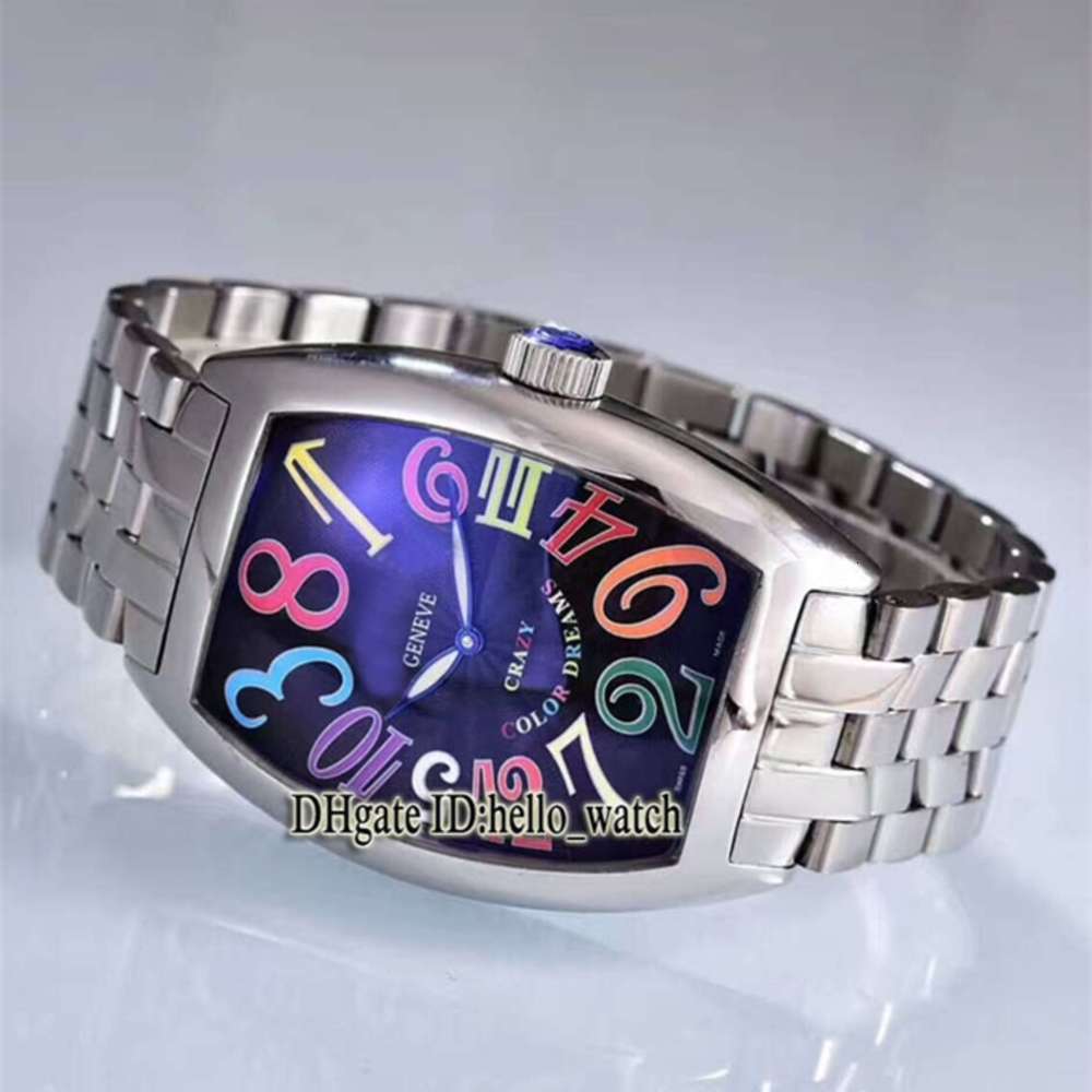 

Cheap CRAZY HOURS Color Figures 8880 CH Black Dial Automatic Mens Watch Stainless steel Bracelet High Quality New watches catstore, Slivery;brown