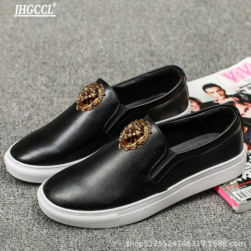 

New men's Casual golden Tiger black men"s shoes loafers male Big yards luxury brand shoes beauty accessories Sports shoes P11, Black1